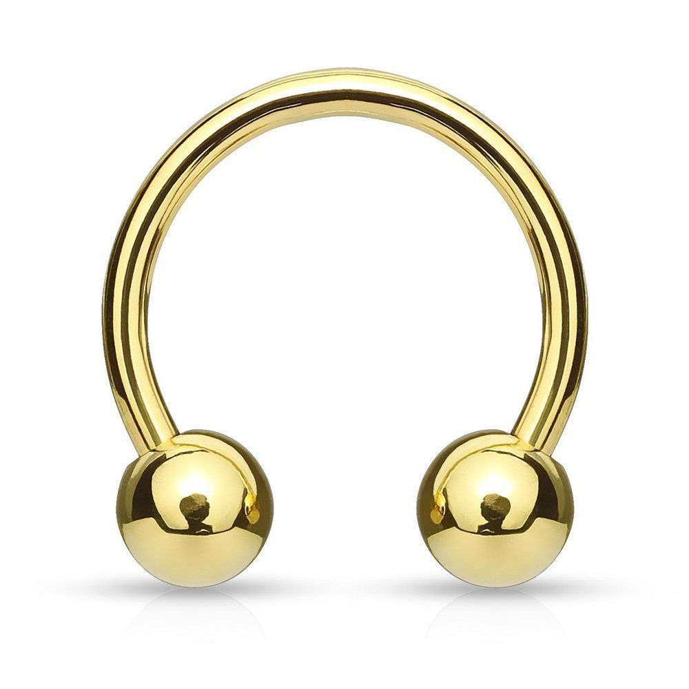 Gold Plated Over 316l Surgical Steel HorseshoeCircular Barbells